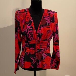 Veronica Beard Red/pink/black Blouse